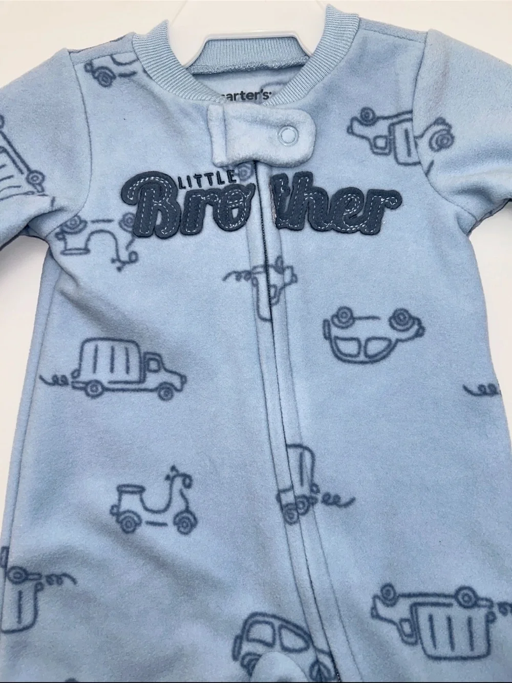Carter's Newborn Light Blue 'Little Brother' Footed One-Piece